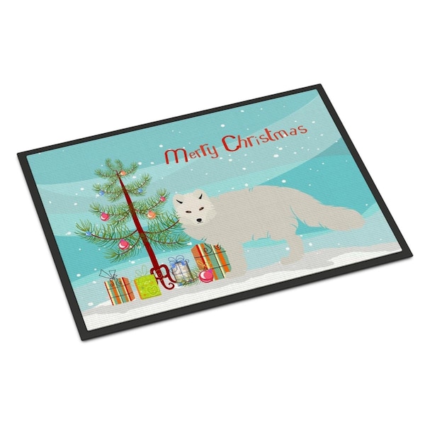 Carolines Treasures White Arctic Fox Christmas Indoor or Outdoor Mat, 24 x 36 in. BB9244JMAT - main